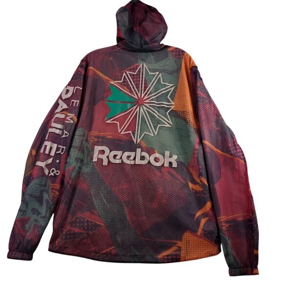 Reebok Reversible All Over Print Windbreaker Lemar & Daubed Jacket Mens Large - Picture 2 of 16